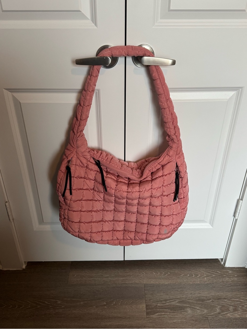 Free People Quilted Shoulder Bag in Dusty Pink